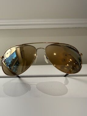 Michael Kors Aviator Sunglasses  Tortoiseshell Arm - gold frame & mirror lenses